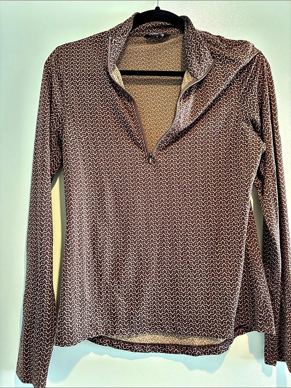 Women’s Kerrits Ice Fil Long Sleeve Shirt Brown & Gold Size Small